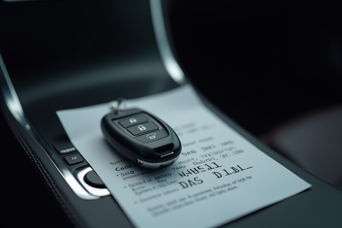 Clé de voiture et code d