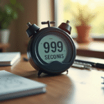 Chronomètre numérique sur bureau en journée lumineuse