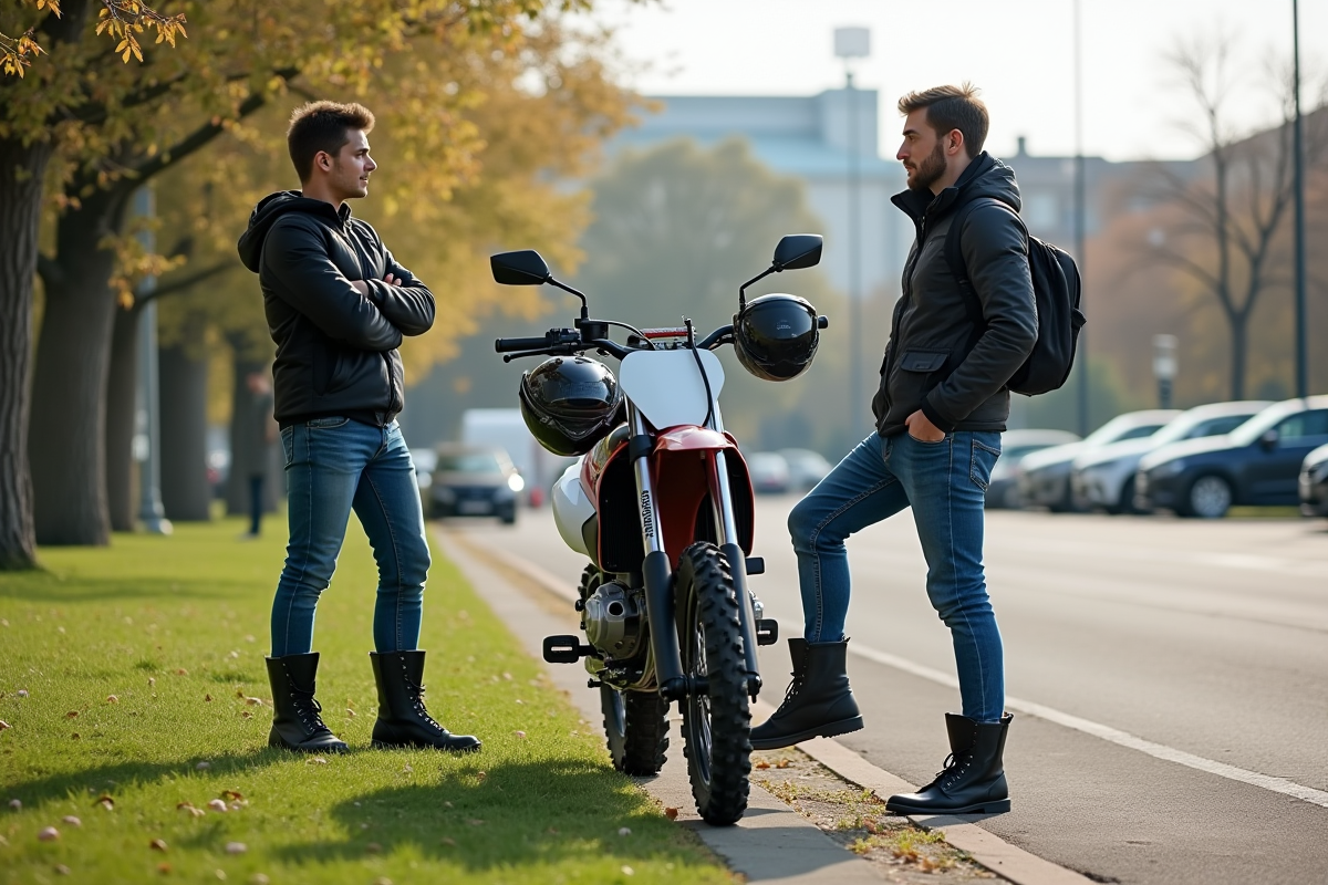 Homme et adolescent discutant à côté d