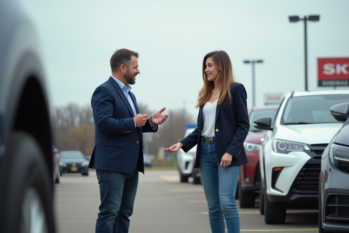 Vendeuse de voitures d