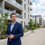 Jeune homme d'affaires dans la ville de SaintJacquesdelaLande