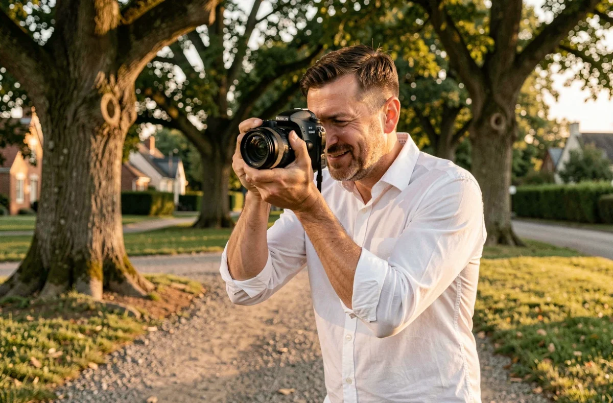 Nicolas Baudry Photographe, photographe portrait en Essonne, en action dans un parc lors d'une séance extérieure